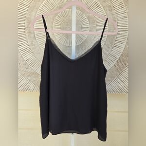 Allison Joy Black V-Neck Camisole Blouse Sz Medium